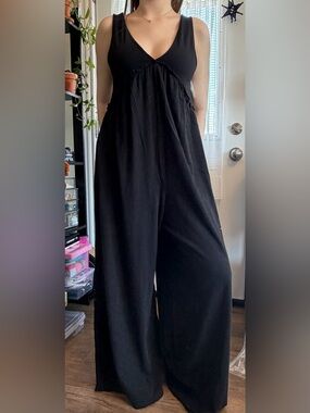 Wide Leg Black Jumpsuit